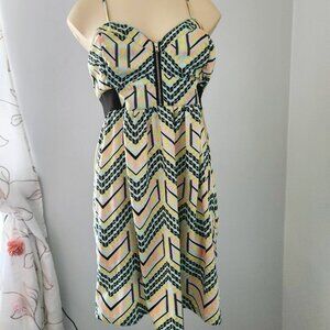 size M Billabong DRESS chevron Aztec mint black spaghetti strap skater summer